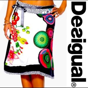 Desigual Embellished Mixed Media Skirt Sz. Small